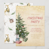 素朴なクリスマスパーティーの招待状 招待状 (正面/裏面)