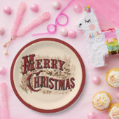 素朴なクリスマスプレート　ペーパープレート ペーパープレート (パーティー)