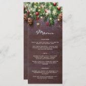 素朴なクリスマスホリデーパーティーの食事会 メニュー (正面/裏面)