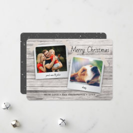 素朴なクリスマスホリデー木製ピンポスター写真 シーズンカード