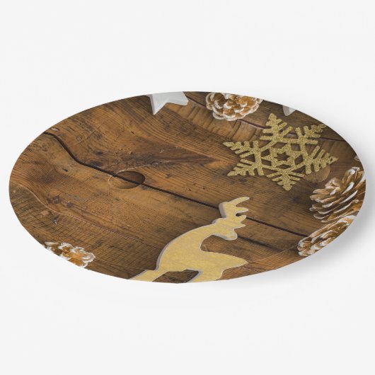 素朴なクリスマス場面使い捨て可能な紙皿 ペーパープレート (アングル)