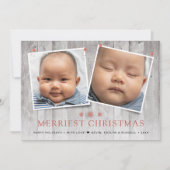 素朴なクリスマス最高2枚の写真 シーズンカード (正面)