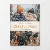 素朴なクリスマス生誕の場面の写真コラージュ 三つ折りクリスマスカード (カバー)