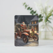 素朴なクリスマス サンタクロースと一緒に シーズンカード (スタンド正面)