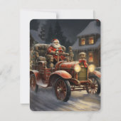 素朴なクリスマス サンタクロースと一緒に シーズンカード (正面)