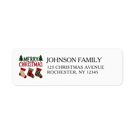 素朴なクリスマス・ストックキングス ホリデー ラベル (正面)
