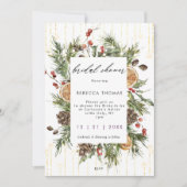 素朴なクリスマス・ホリデー・ブライダル・シャワーの招待状 招待状 (正面)