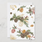 素朴なクリスマス・ホリデー・ブライダル・シャワーの招待状 招待状 (裏面)