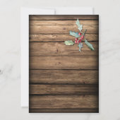 素朴なクリスマス ホリーの葉と実 メイソンジャー 招待状 (裏面)