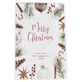 素朴なクリスマス ミディアムペーパーバッグ