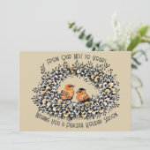 素朴なクリーム色のビンテージスタイルの鳥の巣ファミリー写真 シーズンカード (スタンド正面)