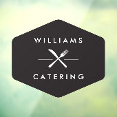 素朴なクロスフォークナイフのロゴマーク ウィンドウサイン (シート3)