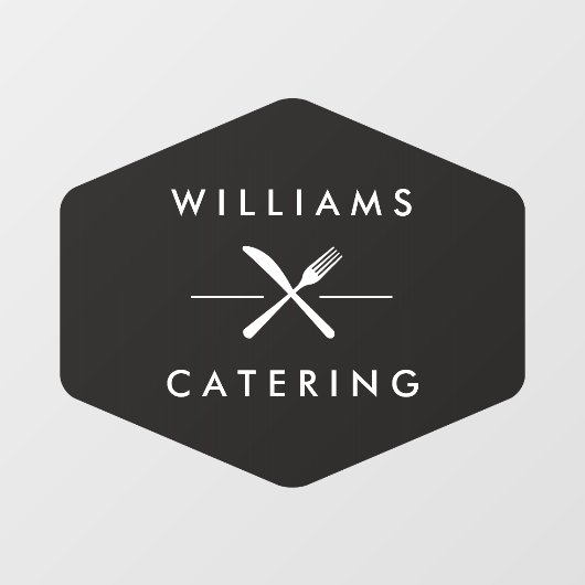 素朴なクロスフォークナイフのロゴマーク ウィンドウサイン (シート)