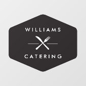 素朴なクロスフォークナイフのロゴ ウィンドウサイン (シート)