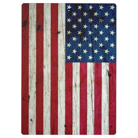 素朴なクールで動揺してな米国旗木 クリップボード (裏面)