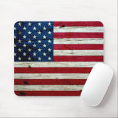 素朴なクールで動揺してな米国旗木 マウスパッド (マウス)