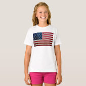 素朴なクールで動揺してな米国旗木 Tシャツ (正面フル)