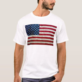素朴なクールで動揺してな米国旗木 Tシャツ