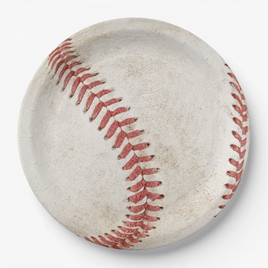 素朴なクール野球スポーツチームモダン ペーパープレート (正面)