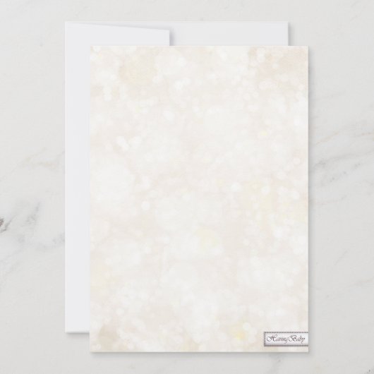 素朴なグリッターの青いエコー検査のベビーシャワー 招待状 (裏面)