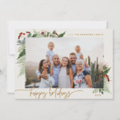 素朴なグリーンとバーガンディ ベージュ ゴールドの写真 シーズンカード (正面)