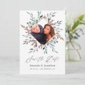 素朴なグリーンと冬のウェディング・セーブ・ザ・デート セーブザデート (スタンド正面)