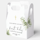 素朴なグリーンのエレガントな初めての聖体拝領 フェイバーボックス (オープン)