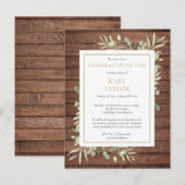 素朴なグリーンのライフセレブレーション招待状 ポストカード (正面/裏面)