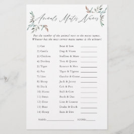 素朴なグリーンの冬のブライダルシャワーゲーム