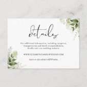 素朴なグリーンの葉が上品なウェディングのディテールを演出 エンクロージャーカード (正面)