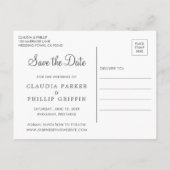 素朴なグリーンオリーブの葉のリース　Save the Date 案内ポストカード (裏面)