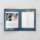 素朴なグリーン葬儀 式次第 折りたたみ式 プログラム (内部)