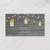 素朴なグレーの木製ライトとメイソンジャーのはな 名刺 (裏面)