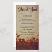 素朴なケシ分野|の悔やみや弔慰は感謝していしています サンキューカード (正面/裏面)