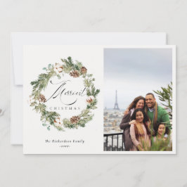 素朴なコットン 松ぼっくり 写真 クリスマスリース シーズンカード