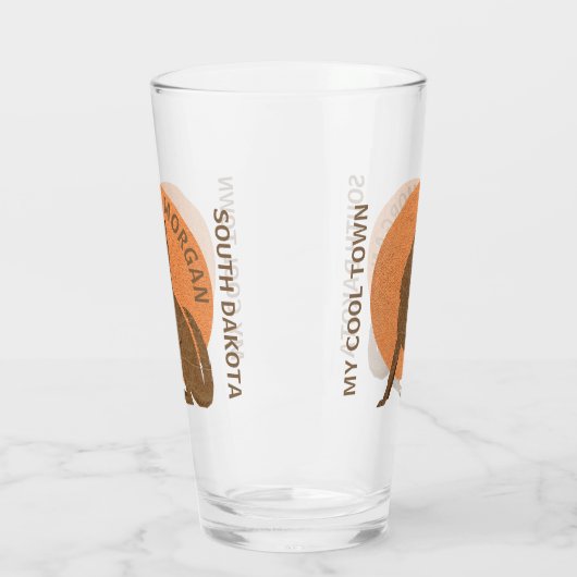 素朴なコヨーテのフェイクな革カッコいいはあなたの州を加えます タンブラーグラス (左)