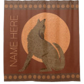 素朴なコヨーテの南西フェイクな革家の装飾 シャワーカーテン (正面)