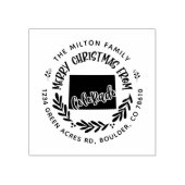 素朴なコロラドメリークリスマス差出人住所 ラバースタンプ (インプリント)