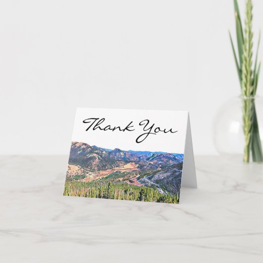 素朴なコロラド州の山々 サンキューカード (正面)