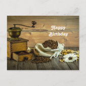 素朴なコーヒーグラインダーの写真の誕生日 ポストカード (正面)