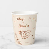 素朴なコーヒー ブライダルシャワーの紙コップ 紙コップ (裏面)