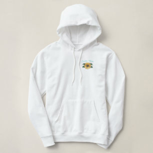 素朴なゴールデンイエローのひまわり ティール スクリプトTシャツ パーカ