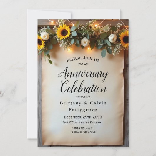 素朴なゴールドアワーの集まり 招待状 (正面)