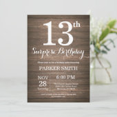 素朴なサプライズ 13歳の誕生日招待状 招待状 (スタンド正面)