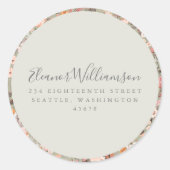 素朴なサボテンの花のボヘミアンスタイルのシャワー返送先住所ラベル ラウンドシール (正面)