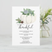 素朴なサンクスギビング秋の贅沢なカボチャのディナー 招待状 (スタンド正面)