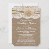 素朴なサンドドルビーチウェディングシャワーの招待状 招待状 (正面)