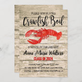 素朴なザリガニのボイル卒業パーティーの招待状 招待状 (正面/裏面)