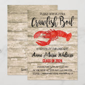 素朴なザリガニのボイル 誕生会招待状 招待状 (正面/裏面)