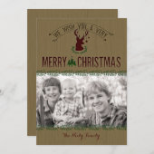 素朴なシカの写真のクリスマスカード シーズンカード (正面/裏面)